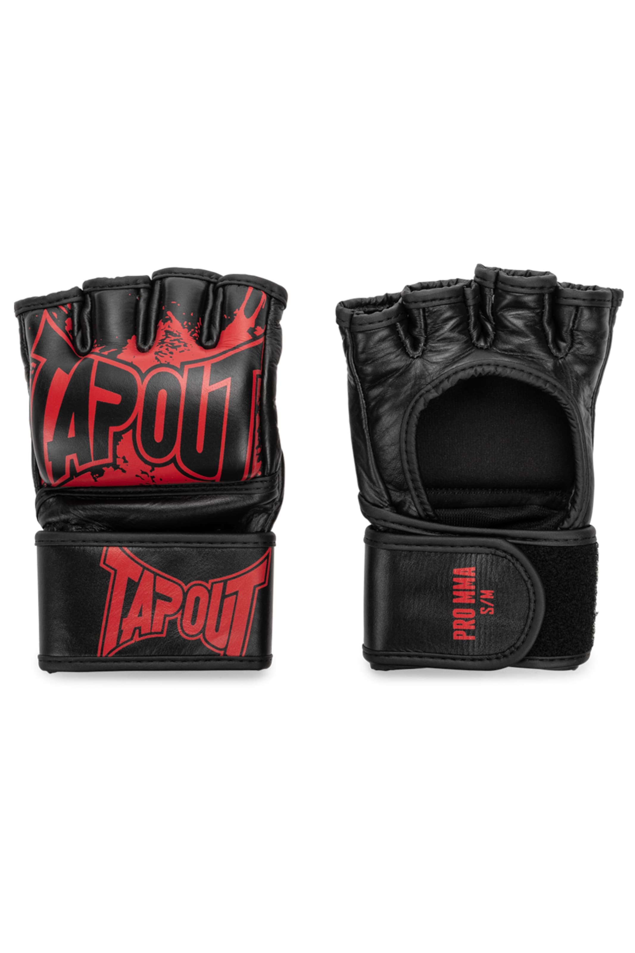 Tapout Rukavice s krátkými prsty 'MMA Pro Fight' – černá: přední strana