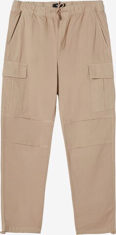 Pantalon cargo Bershka en beige : devant