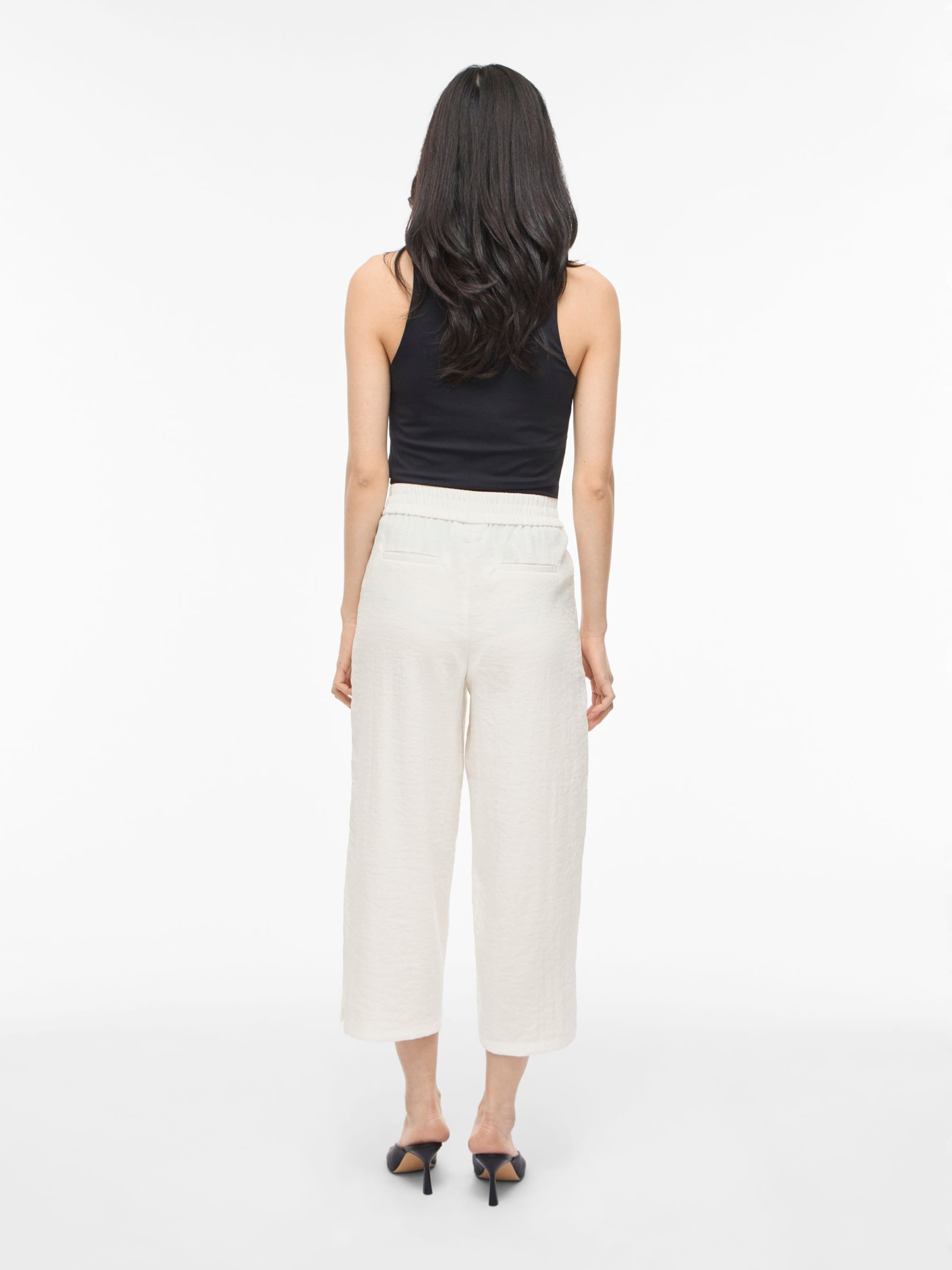 VILA Wide leg Trousers 'VILinea' in White