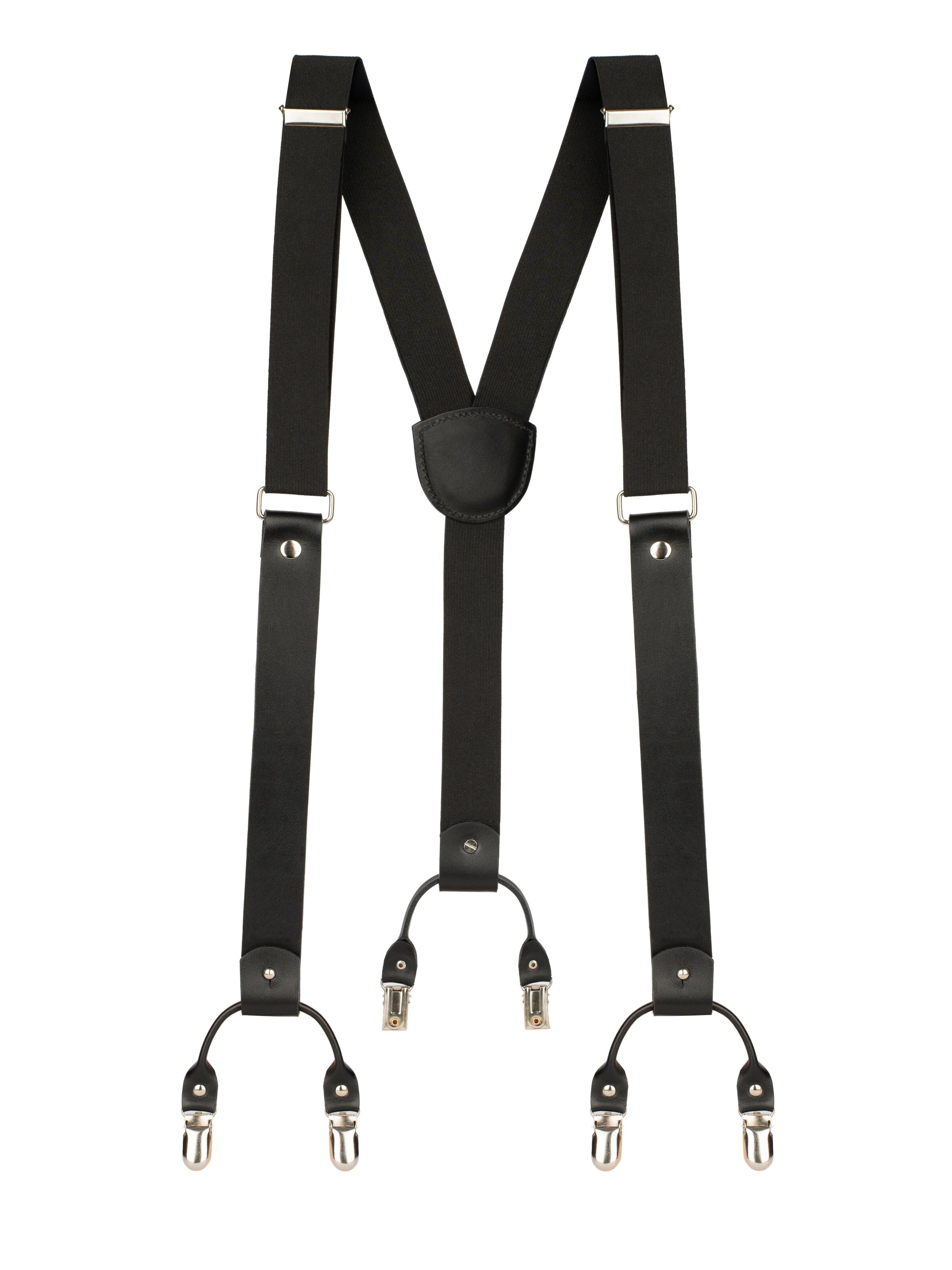 GODDESS Leather Hosenträger 'Kara'‌‌‌‌‌‌ in Schwarz: Vorderseite