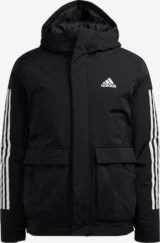 Geacă outdoor 'Utilitas 3-Stripes ' de la ADIDAS SPORTSWEAR pe negru: față