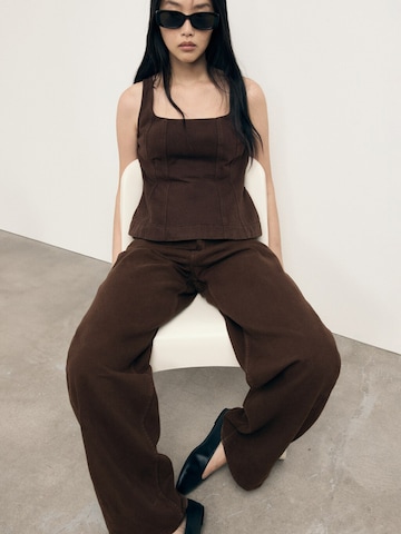 Wide Leg Jean 'CHARLOT' MANGO en marron