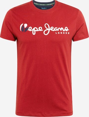 T-Shirt 'TRUMAN' Pepe Jeans en rouge : devant