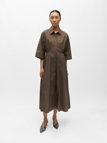 OBJECT - Vestido camisero 'OBJELLY HOPE' en marrón: frente