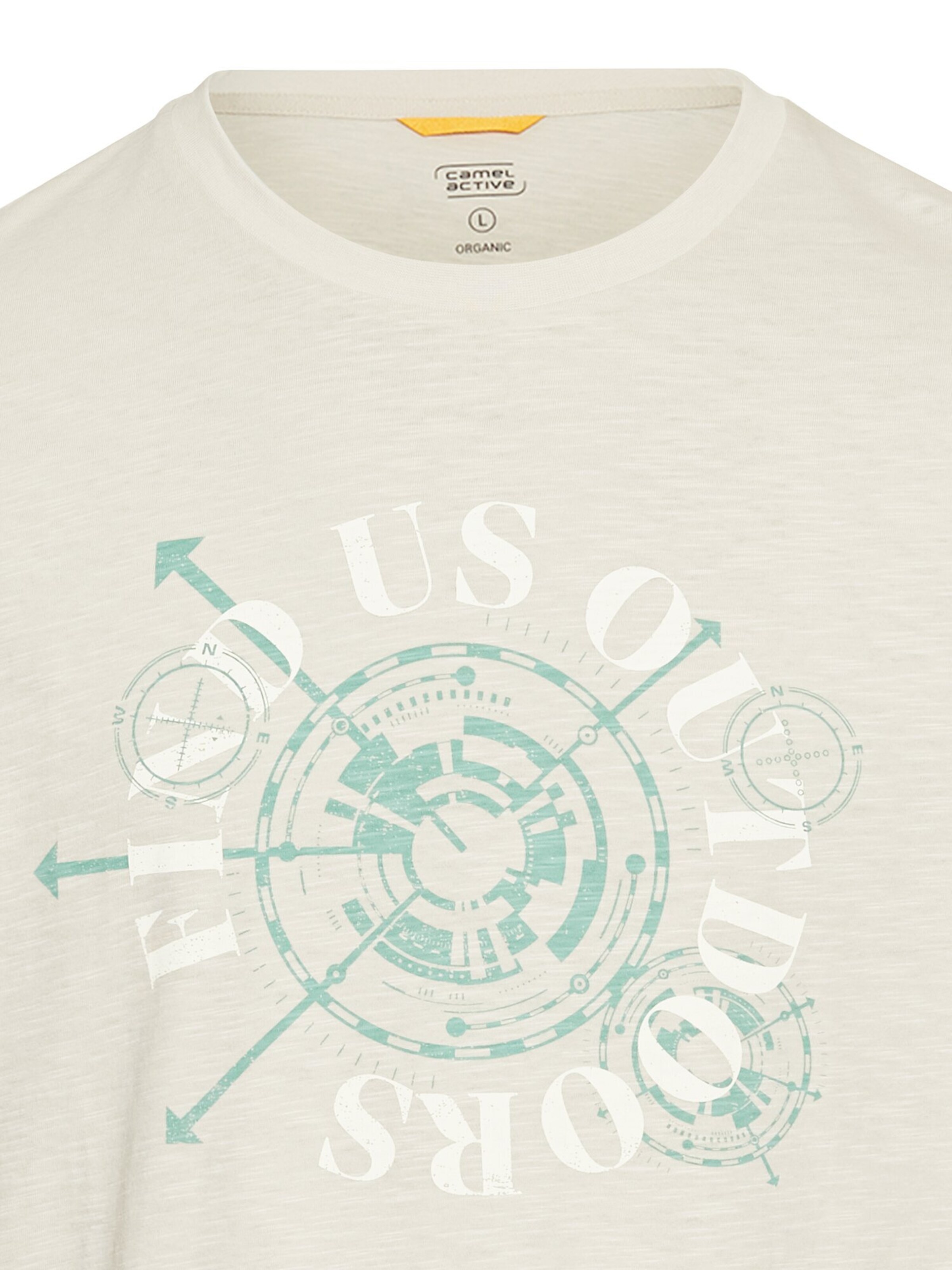 CAMEL ACTIVE T-Shirt mit Print aus Organic Cotton in Beige