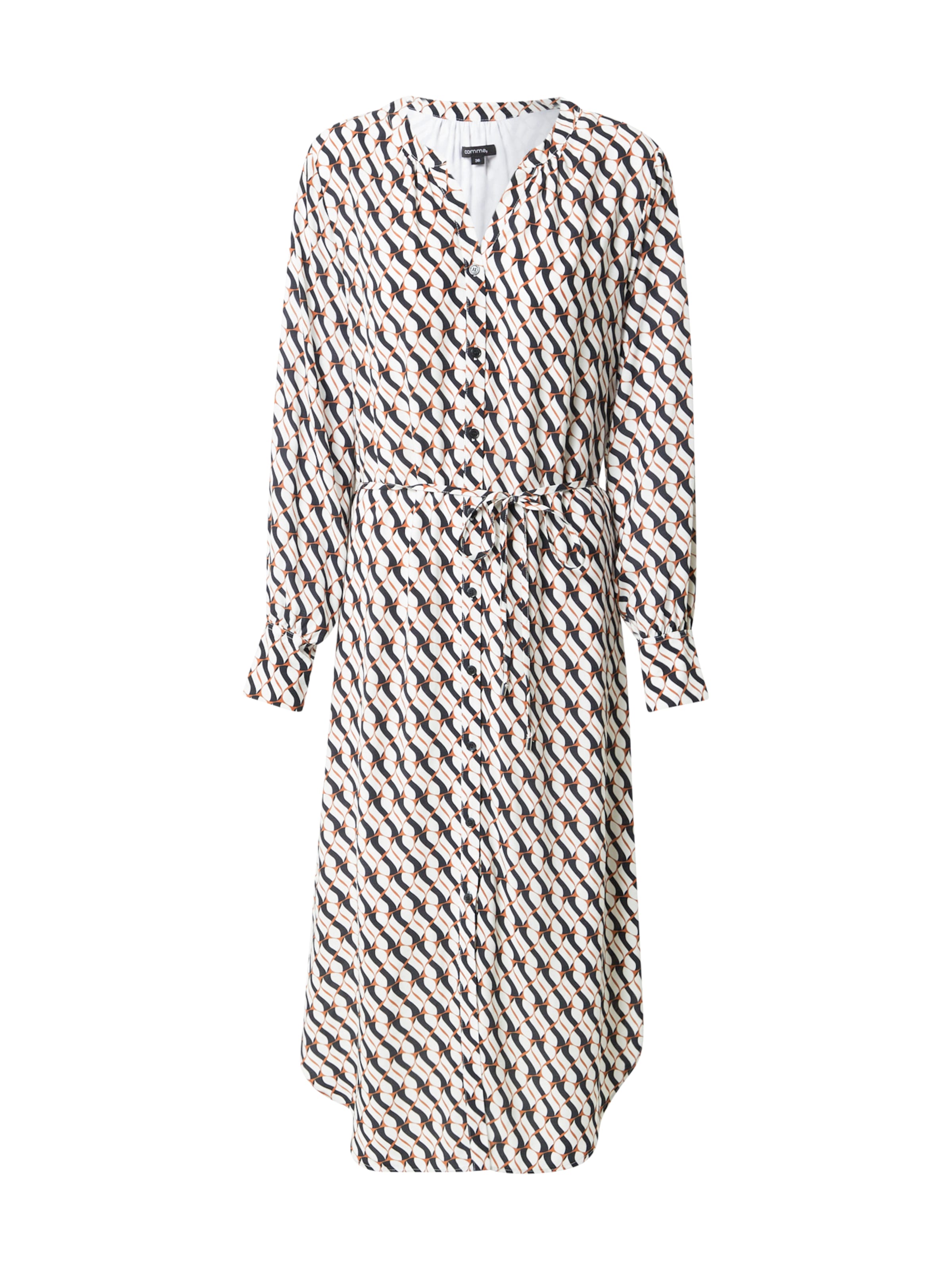 COMMA Blusenkleid in marine / cognac / weiß, Produktansicht