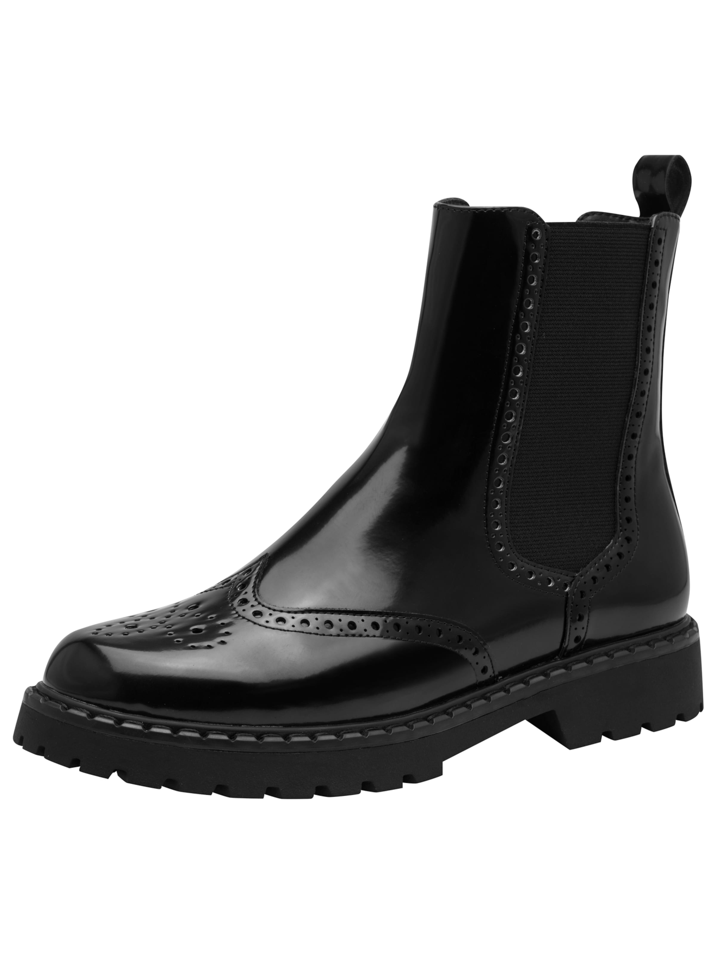 Tamaris - Botas Chelsea en negro: frente