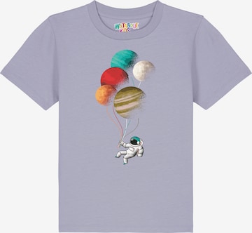 Maglietta 'Balloon Spaceman' di watabout.kids in lilla: frontale