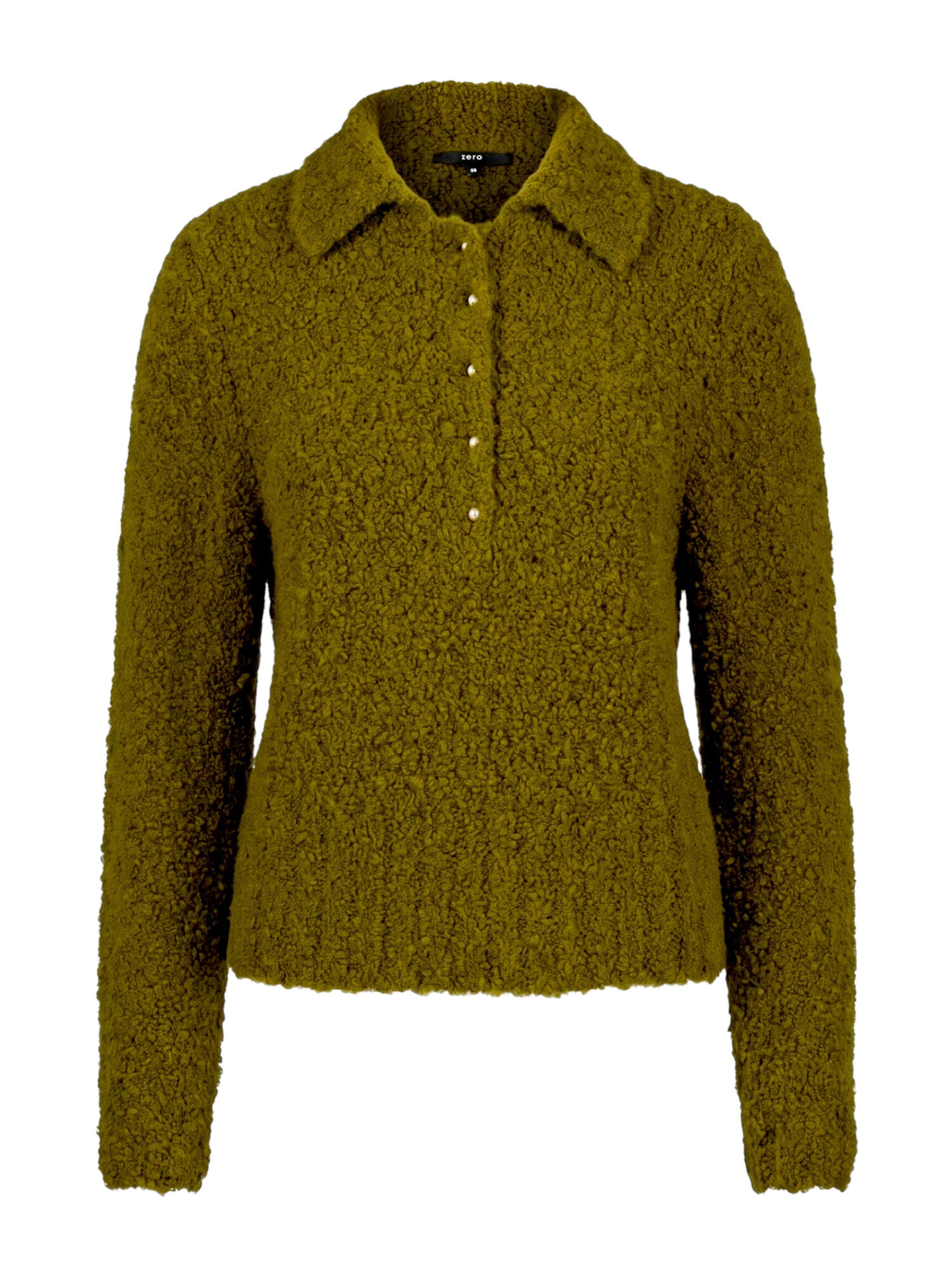zero Strickpullover mit Kragen in Braun: Vorderseite