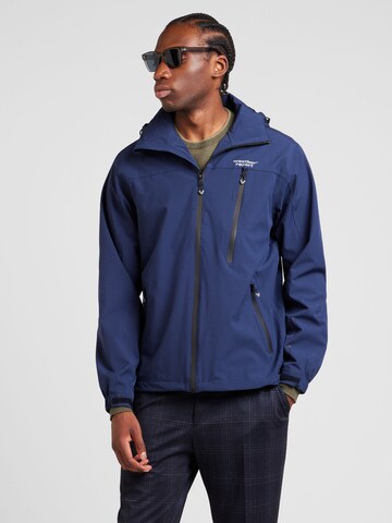 Weather Report Outdoorjas 'Delton' in Blauw: voorkant