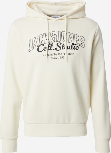 JACK & JONES Sweater majica 'JJMAKOTO' u crna / vuneno bijela, Pregled proizvoda