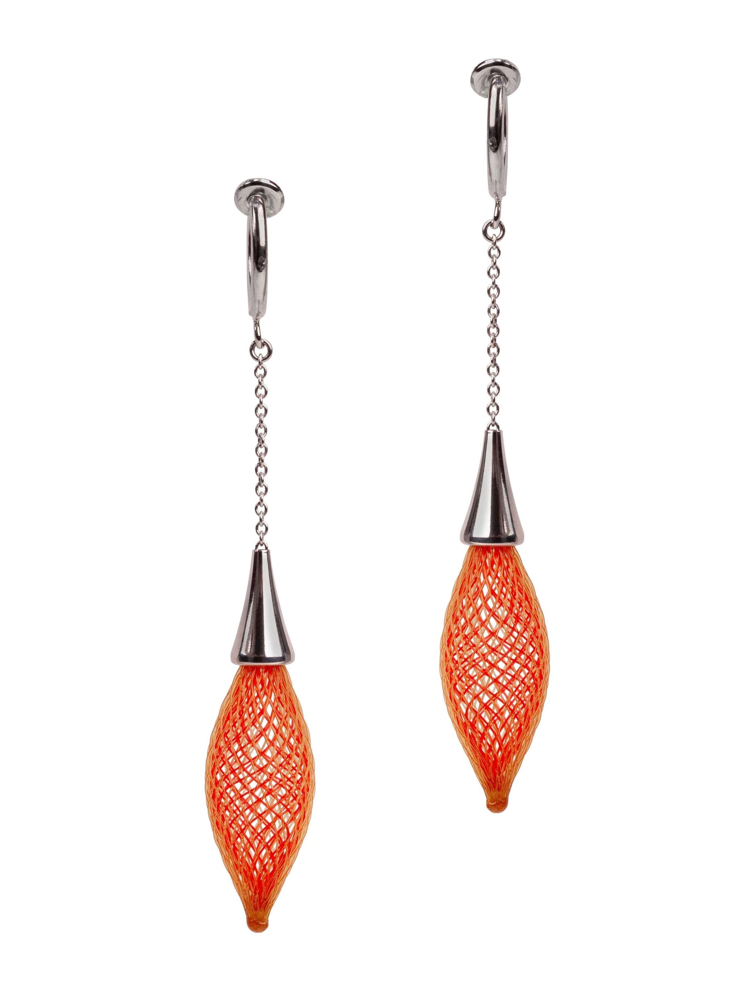 Gretchen Earrings 'Vlum Single Drop' in Orange: front