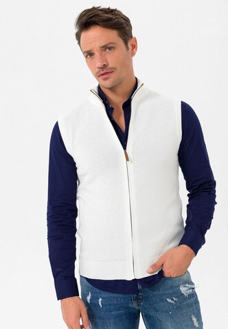 Jimmy Sanders Gebreid vest in Beige: voorkant