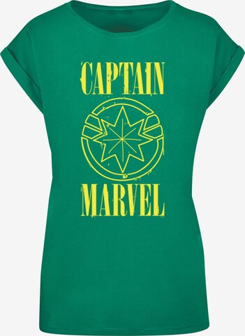 ABSOLUTE CULT Shirt 'Captain Marvel - Grunge' in Green: front