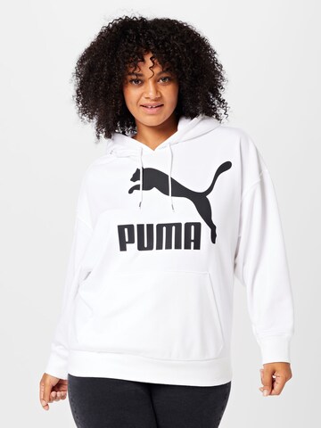 Bluză de molton de la PUMA pe alb: față