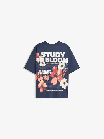 Bershka Тениска в синьо