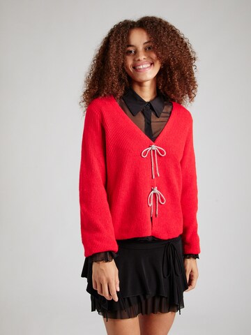 Cardigan 'PCANNA' PIECES en rouge : devant