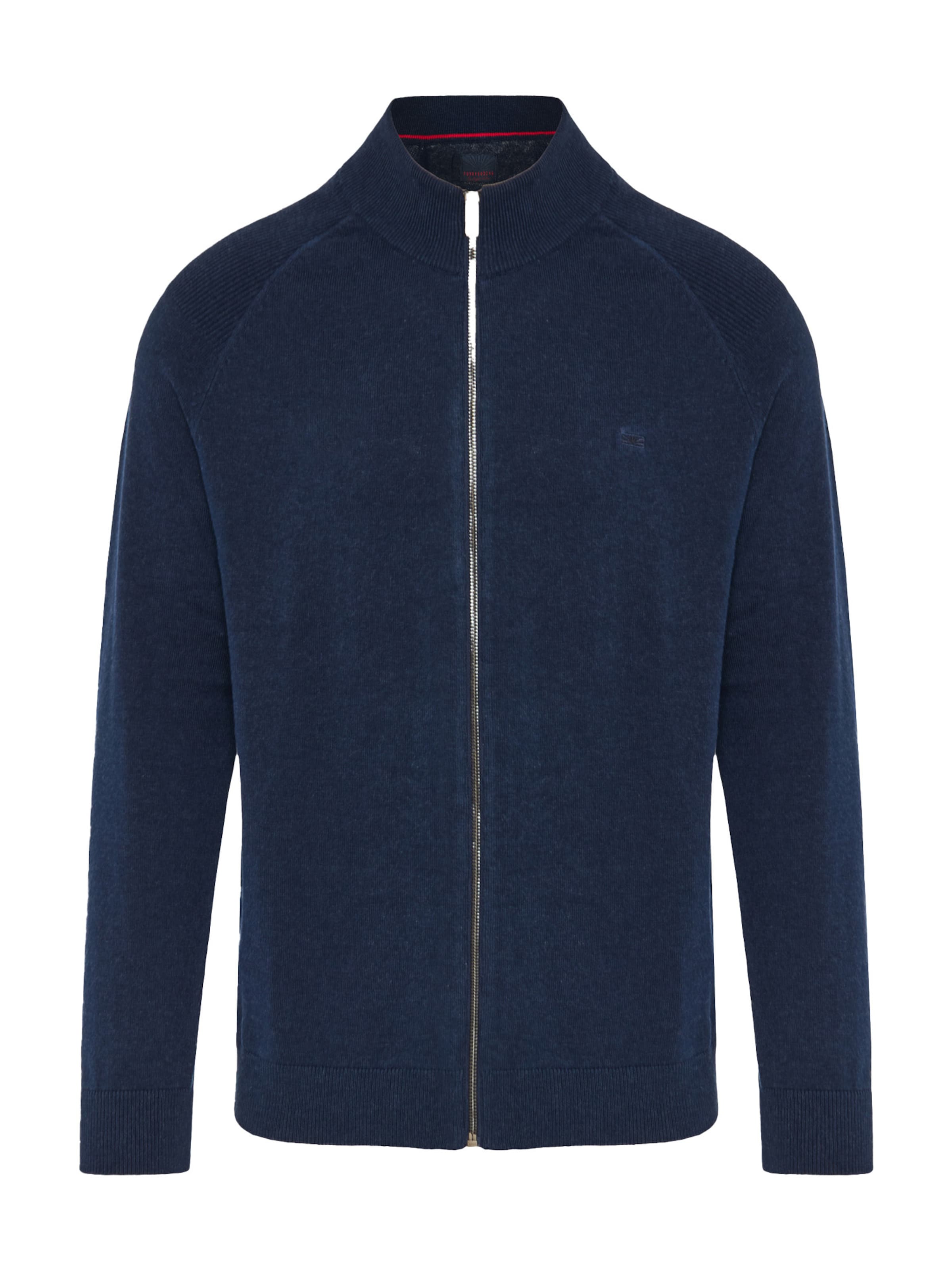 Funky Buddha Strickjacke in Blau: Vorderseite