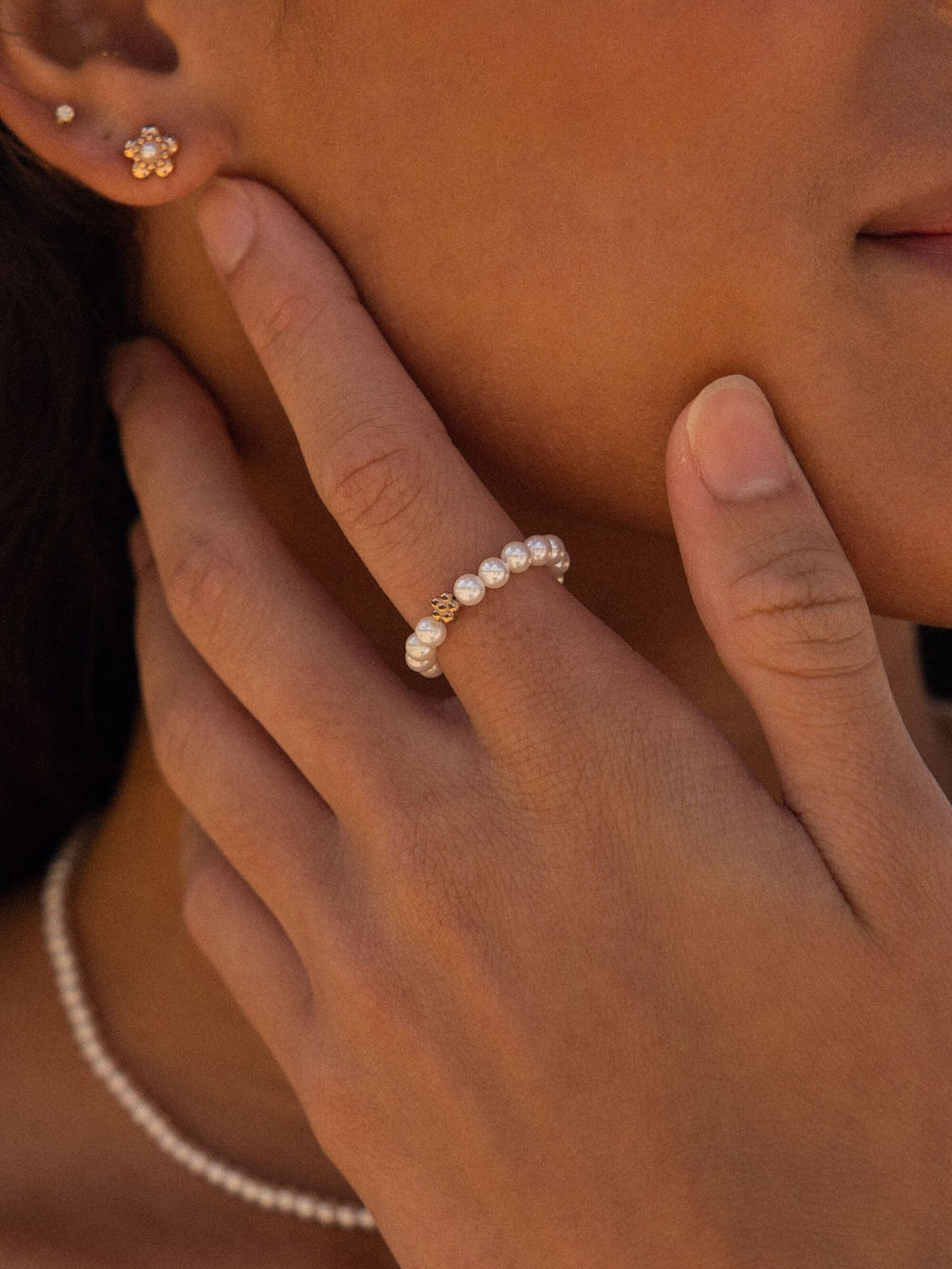 Bague 'Shiny Bloom' PURELEI en Or Rose ABOUT YOU