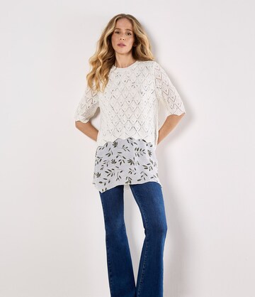Tunique ' ' Apricot en blanc