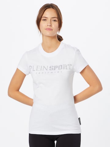 T-shirt Plein Sport en blanc : devant