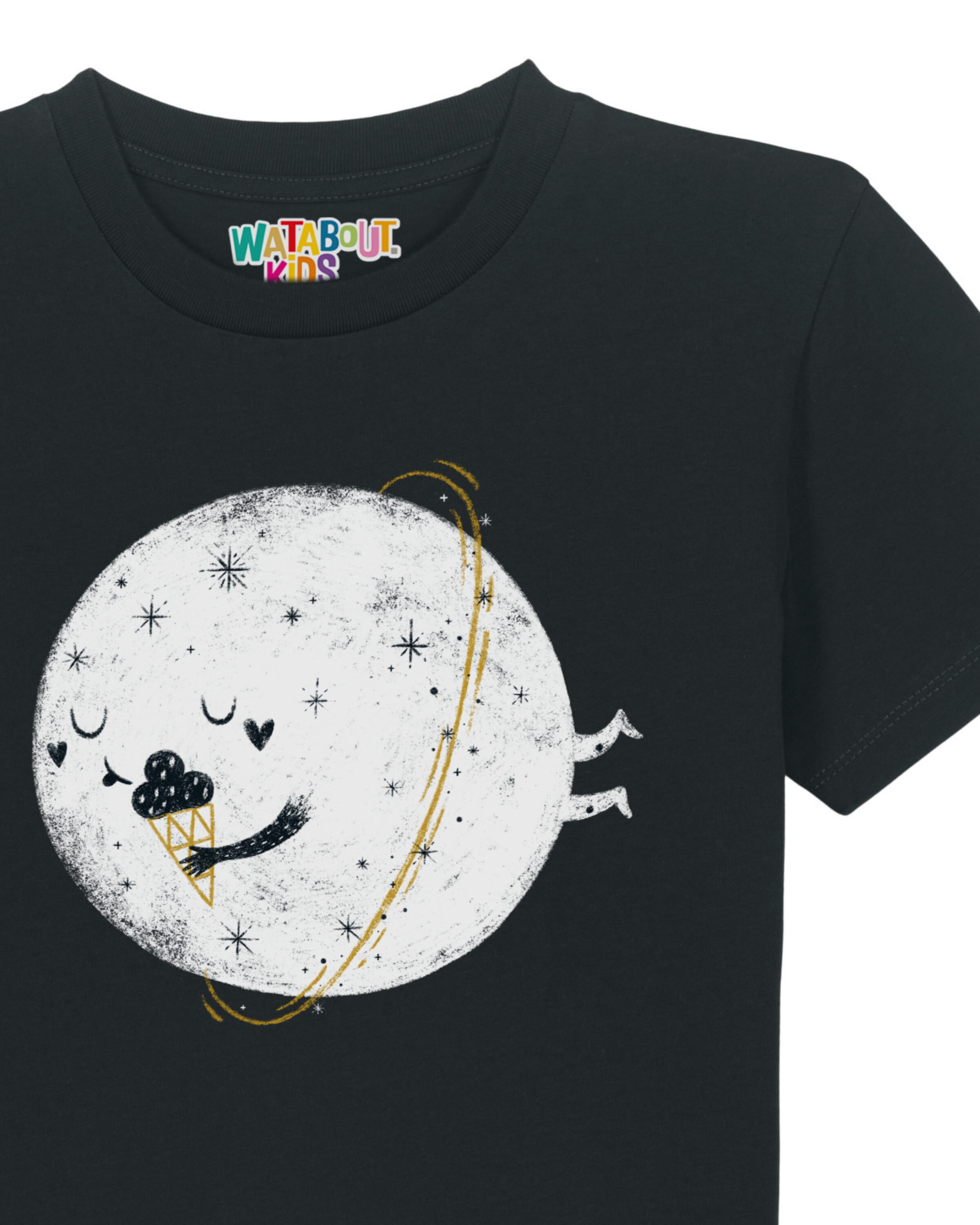 watabout.kids Shirt 'Planet mit Eis' in Black