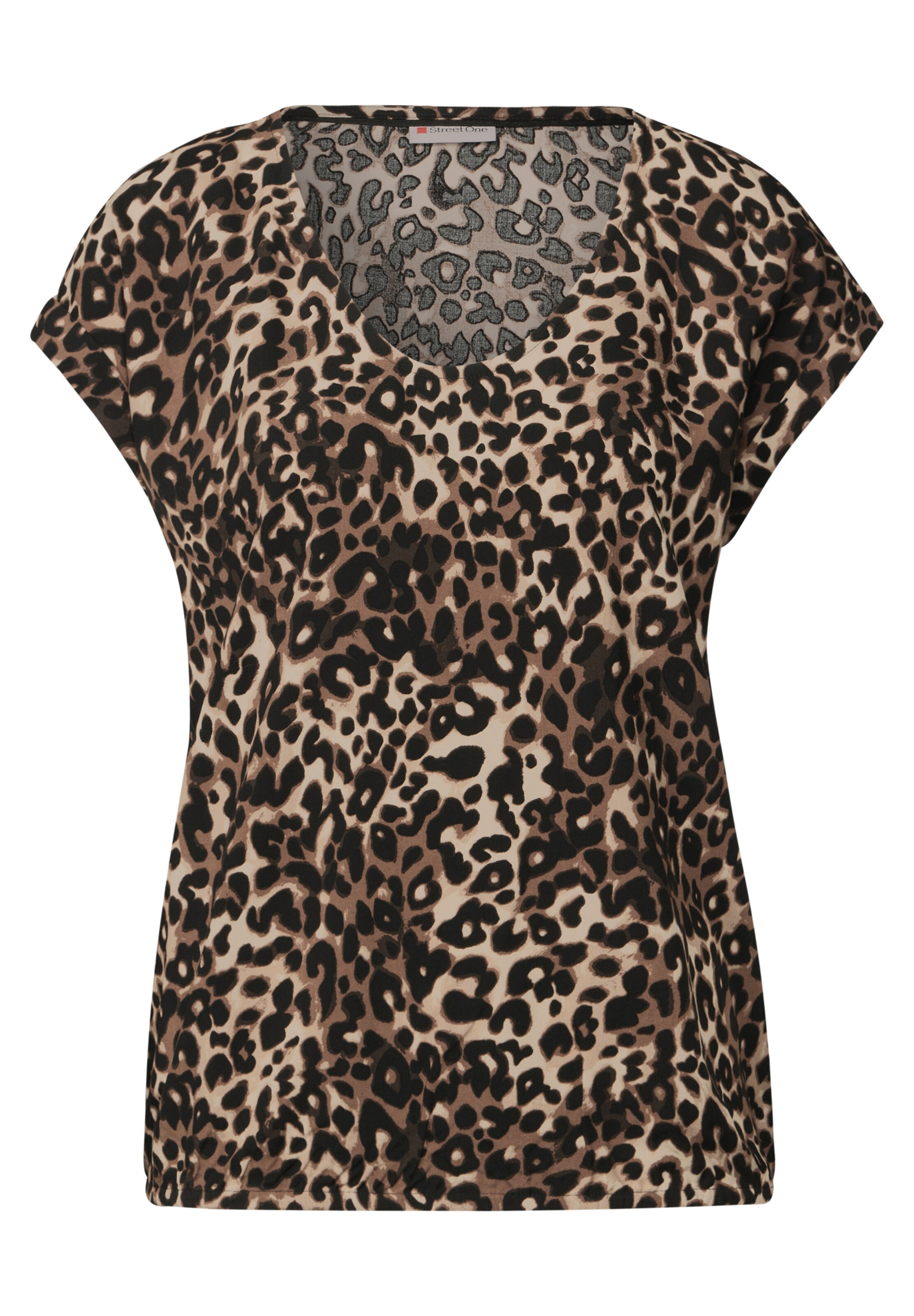 STREET ONE Bluse mit Leo-Muster in Braun: Vorderseite