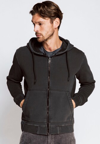 Zhrill Zip-Up Hoodie in Black: front