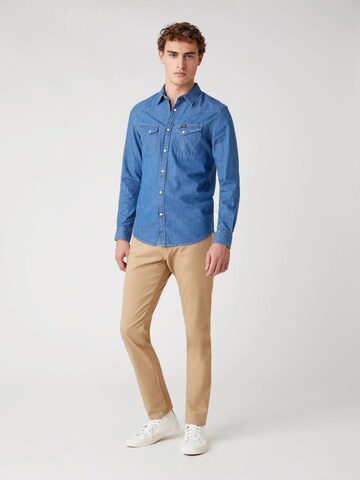 Maglietta 'Ls Western Shirt Mid Stone W5F25K14V 112130117' di WRANGLER in blu