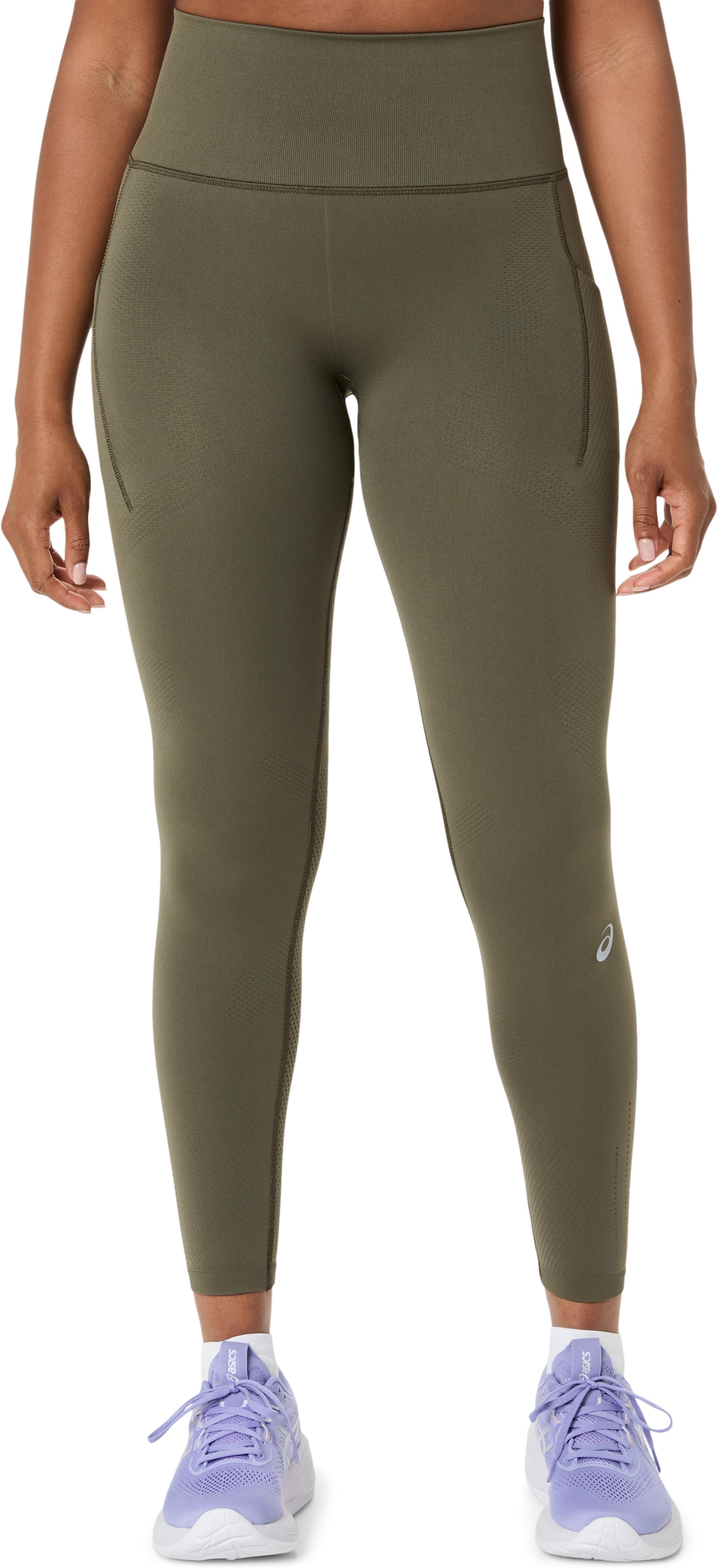 ASICS Skinny Sporthose in Grün: Vorderseite
