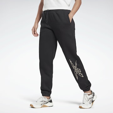 Reebok Tapered Sportbroek 'Safari' in Zwart: voorkant