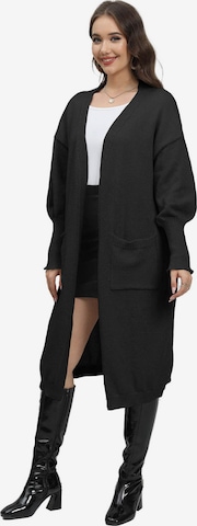KoJooin Kardigan 'Damen Oversize Wollcardigan Taschen und Ballonärmeln Weicher,Langer Strickmantel in Einheitsgröße' w kolorze czarny: przód