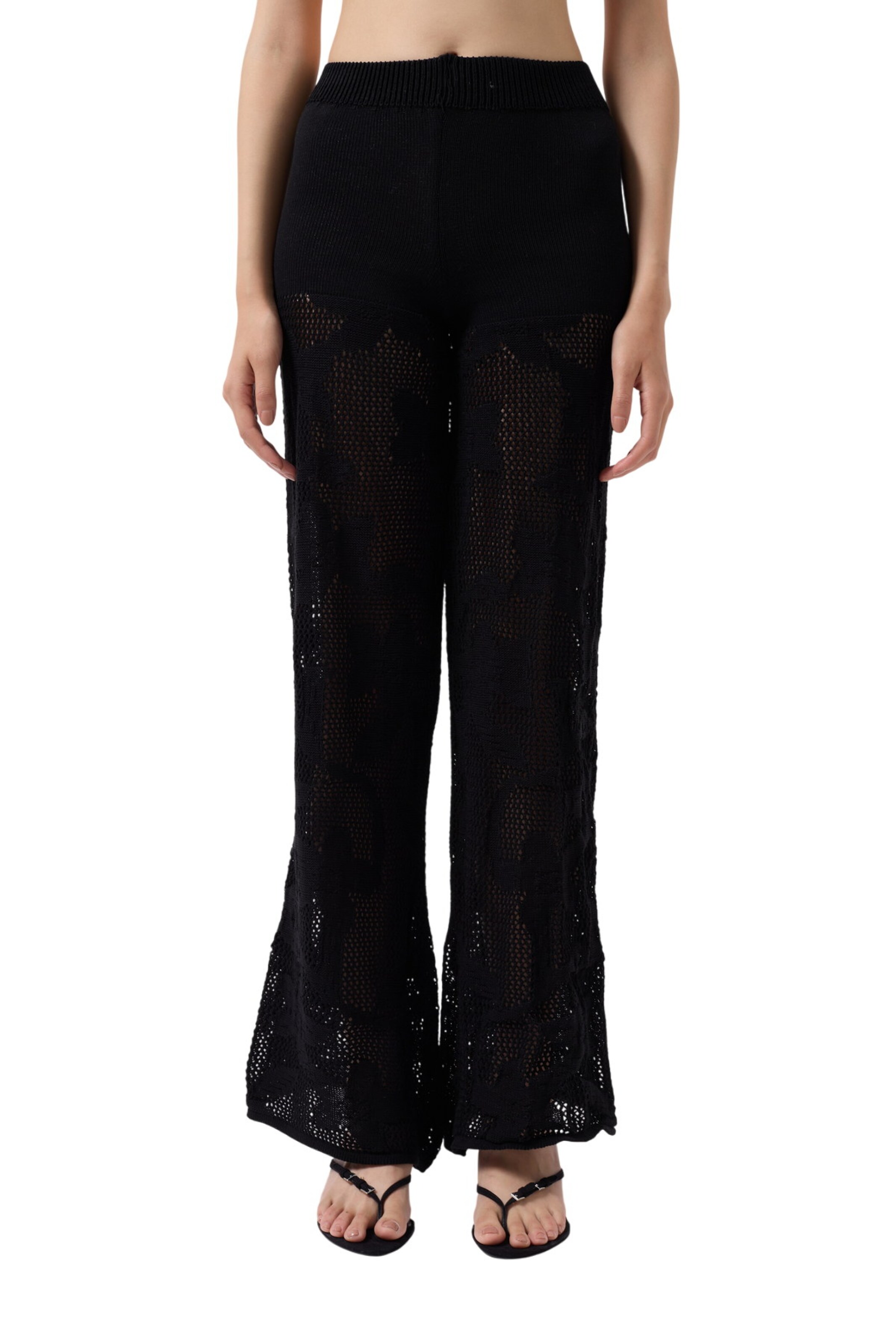 WOMAN VISION Bootcut Broek in Zwart: voorkant