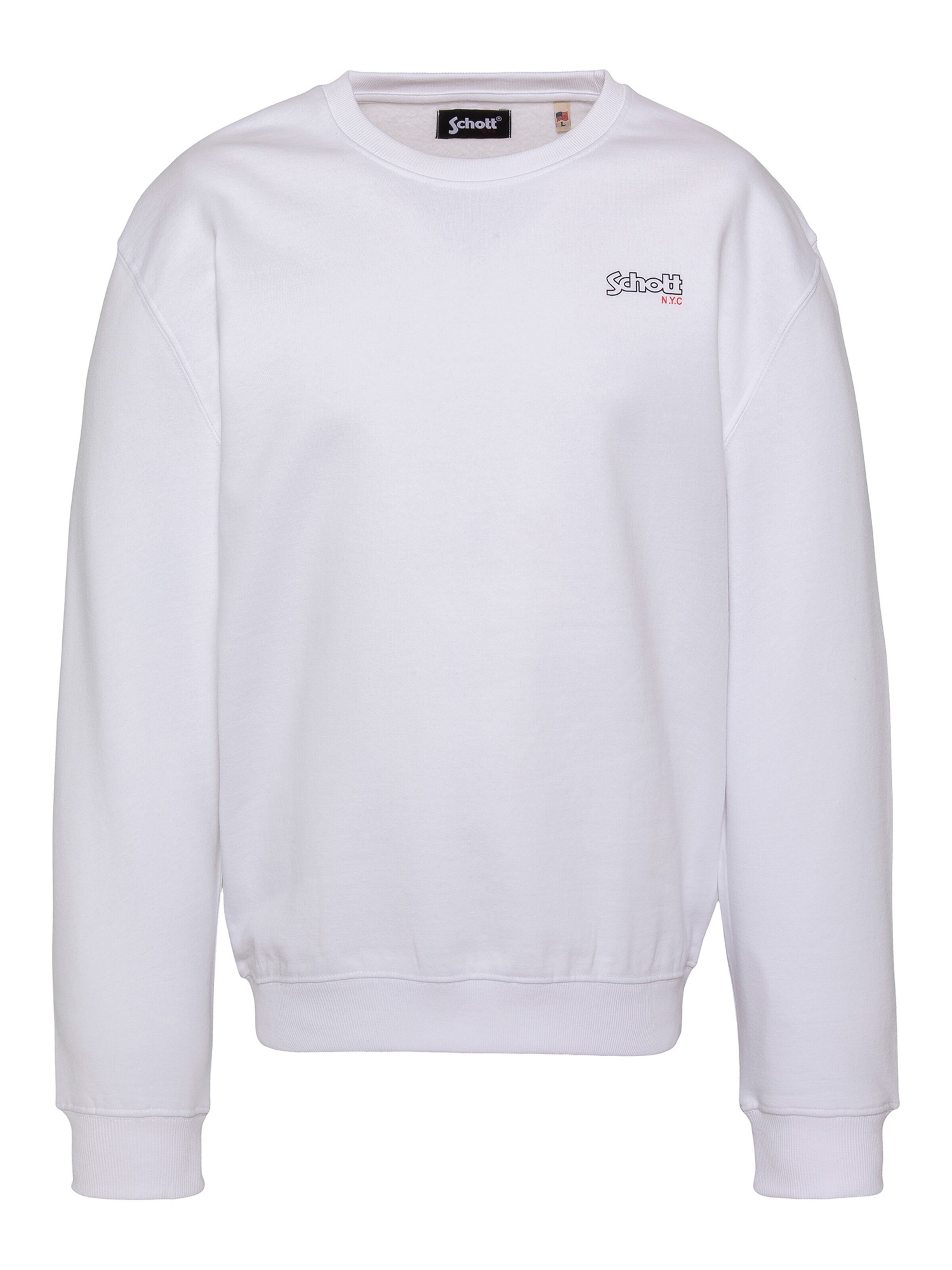Schott NYC Sweatshirt in White: front