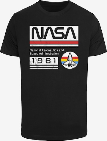 Merchcode Shirt 'NASA - 1981' in Zwart: voorkant