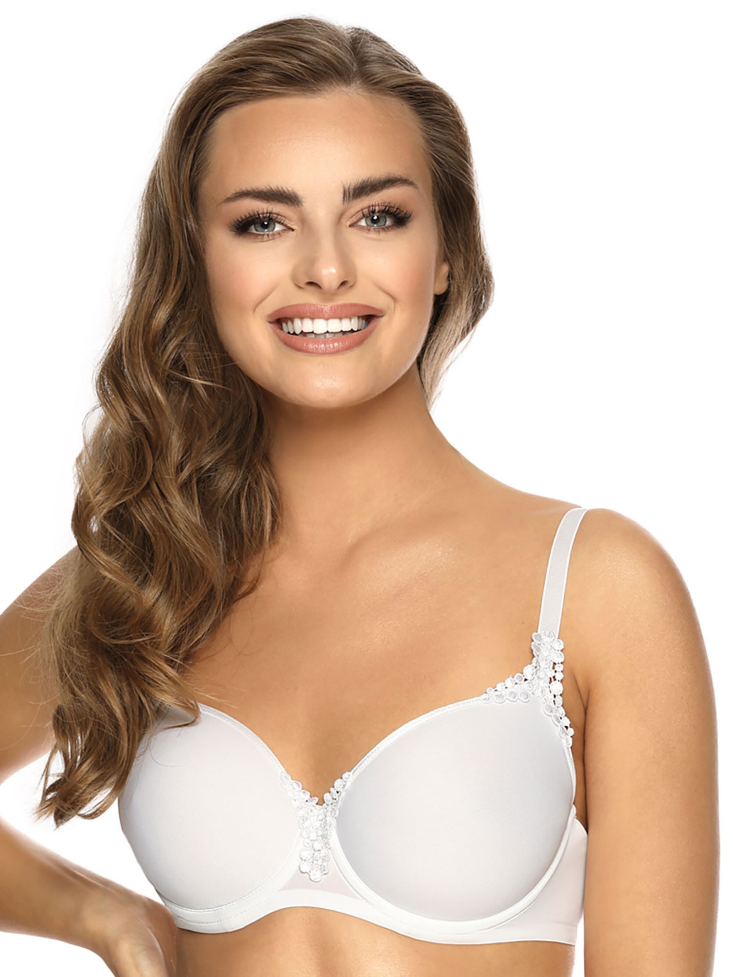 VIANIA T-shirt Bra 'Carola' in White