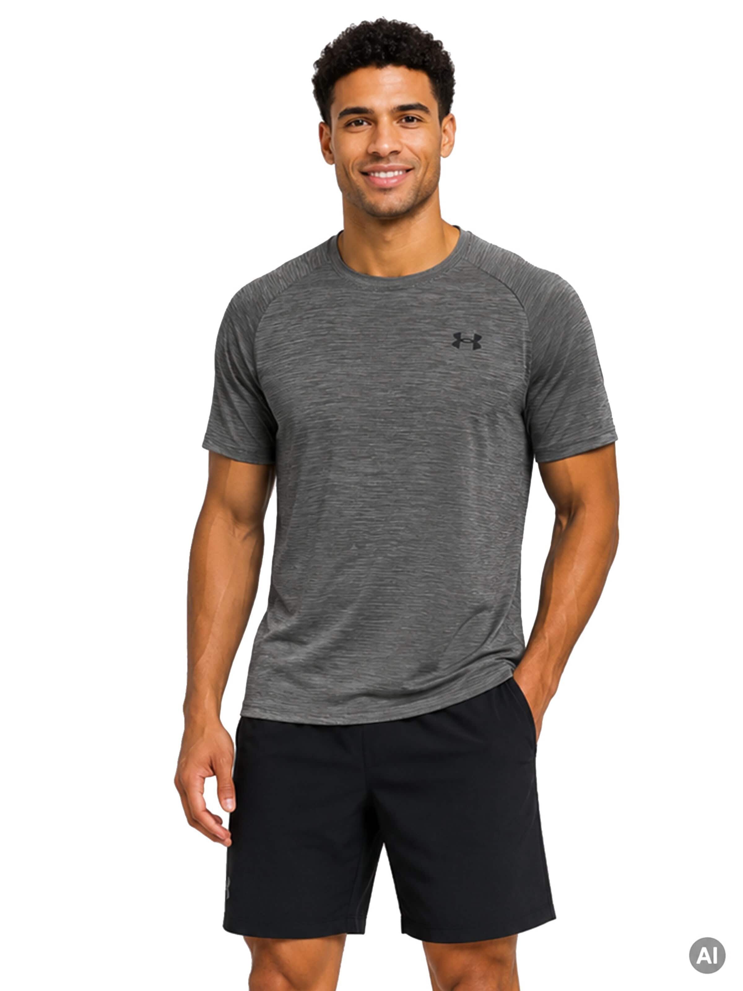 UNDER ARMOUR Funktionsshirt 'Tech Textured SS'‌‌‌‌ in Grau