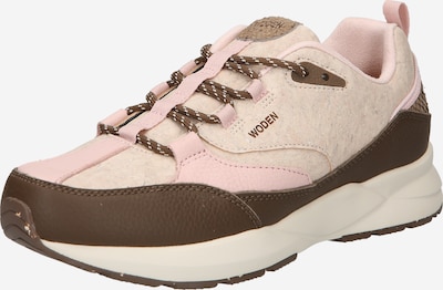 WODEN Sneakers 'Malou' in Cream / Dark brown / Pink, Item view