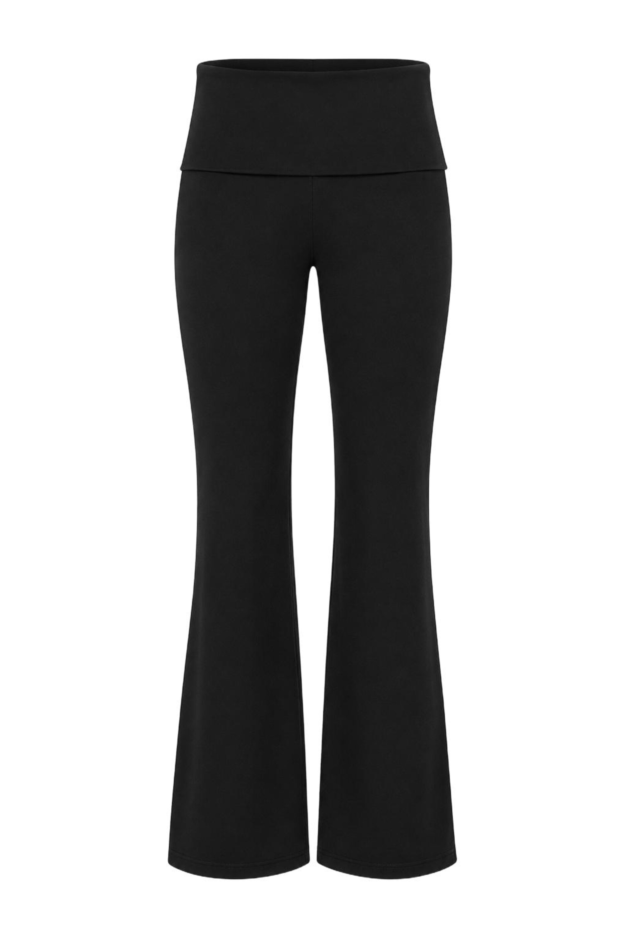 Alexa Dash Flared Trousers in Black: front