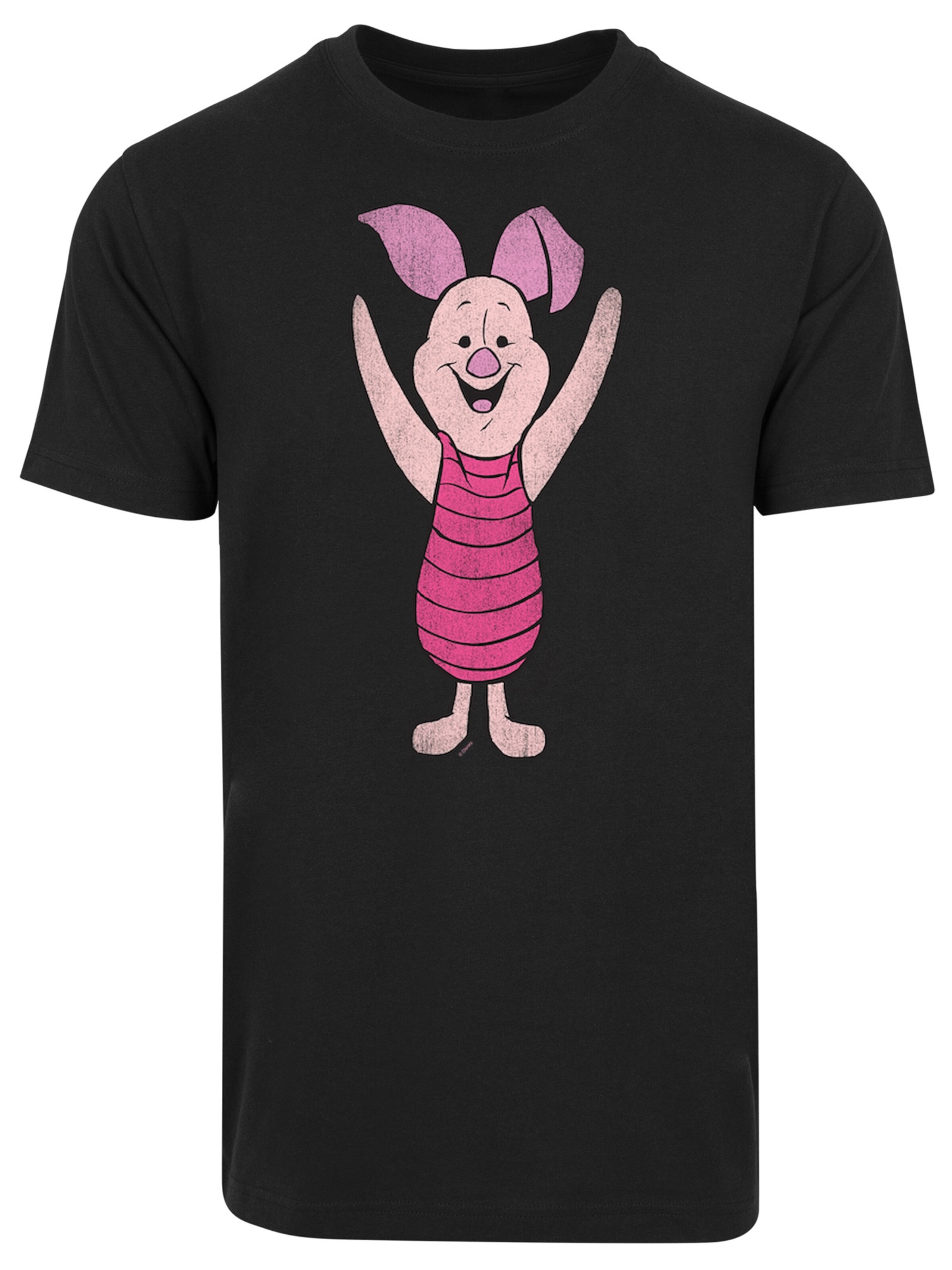 T-Shirt 'Disney Winnie The Pooh Ferkel Classic' F4NT4STIC en noir : devant
