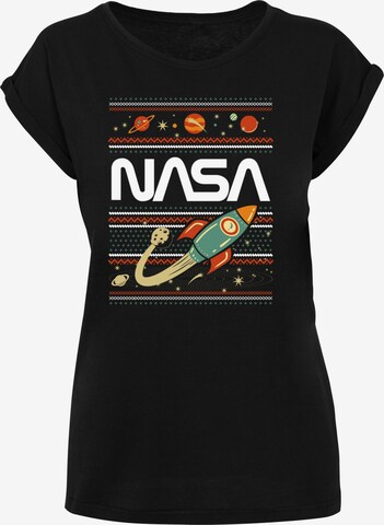 F4NT4STIC T-Shirt 'NASA Fair Isle -BLK' in Schwarz: predná strana