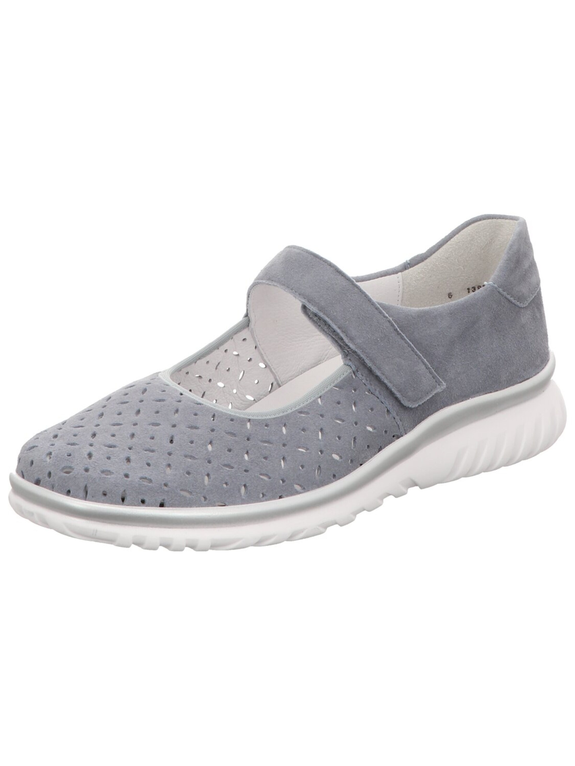 Ballerina con cinturino 'Slipper Damen L5075042/076 Velourleder in blau' di SEMLER in blu: frontale