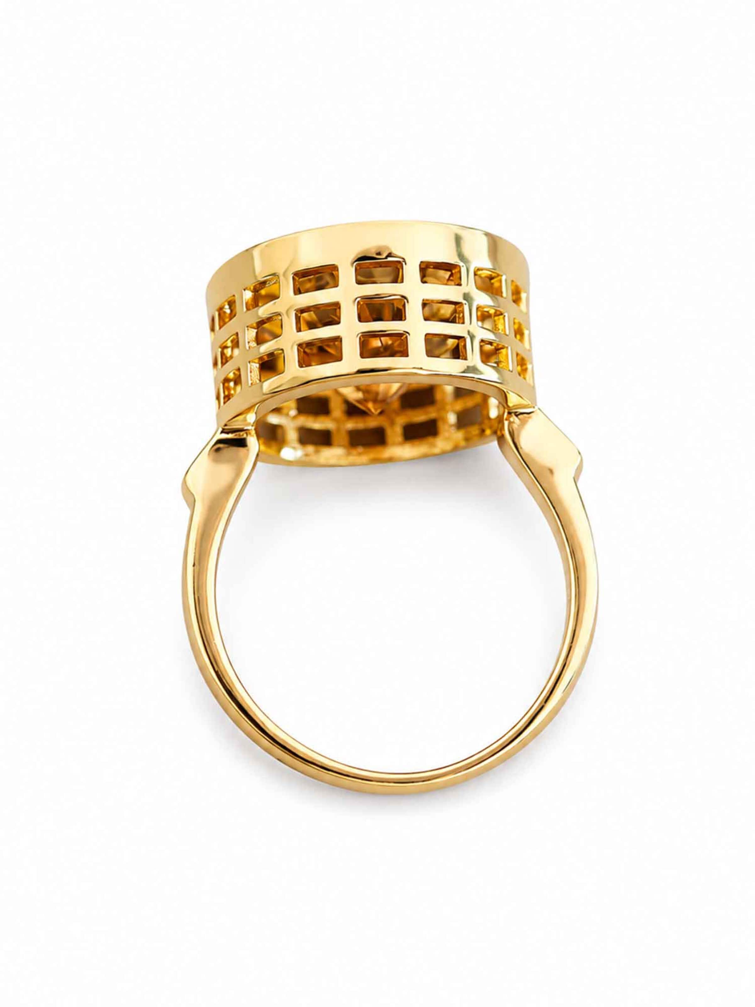 RteRme - Anel 'Amber Crystal Gold Statement Ring' em ouro