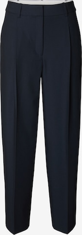 SELECTED - Pantalón plisado en azul: frente