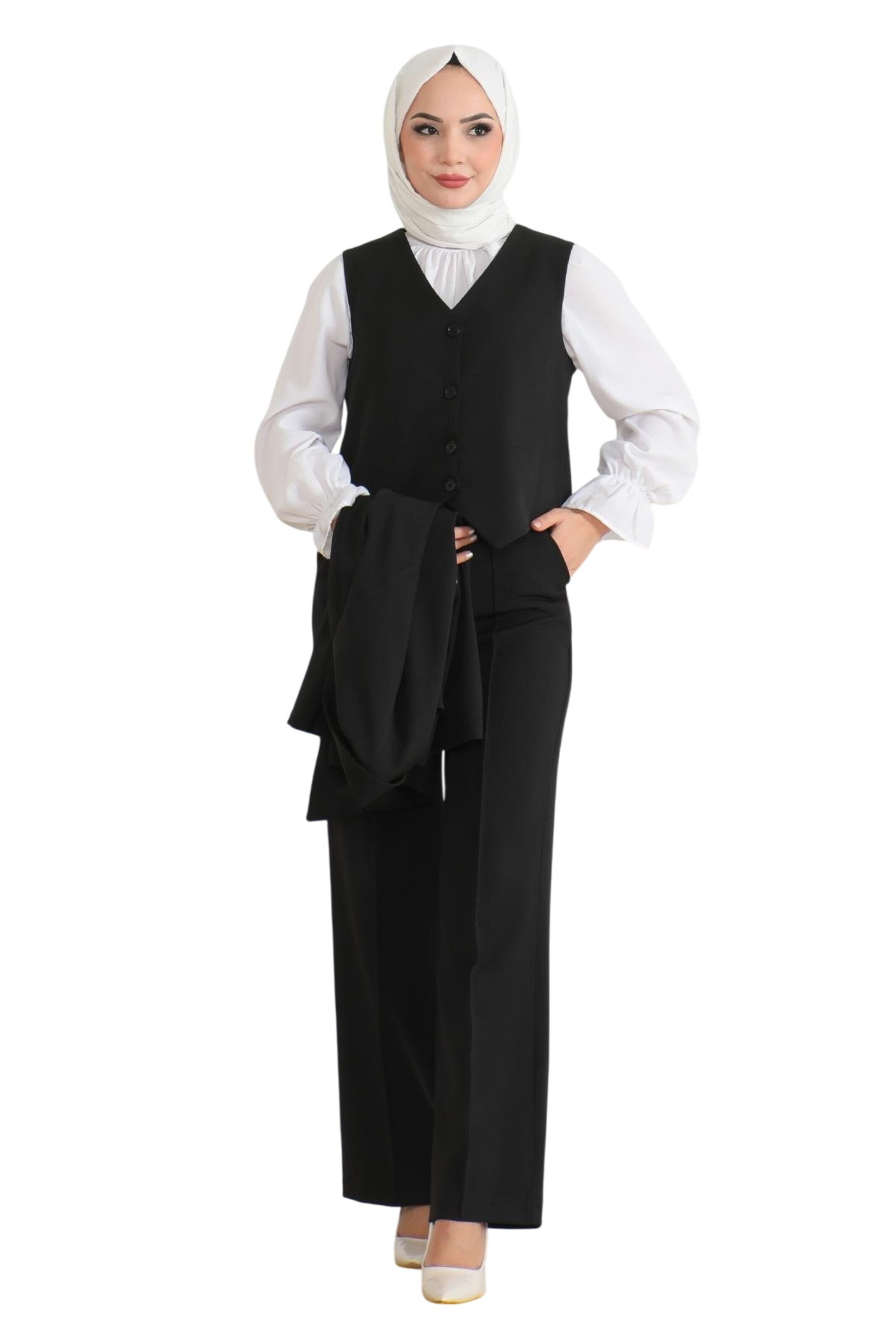 Pantalons de tailleur MODAMIHRAM en noir