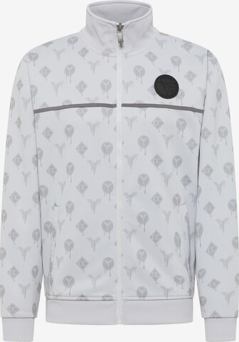 Carlo Colucci Zip-Up Hoodie 'Delponte' in Grey: front