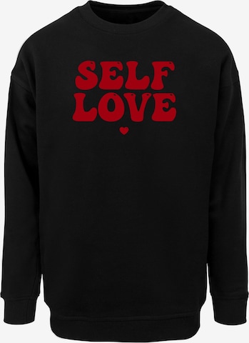 Merchcode Sweatshirt 'Self Love' in Black: front