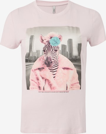 ONLY Μπλουζάκι 'ONLVIBE' σε ροζ: μπροστά