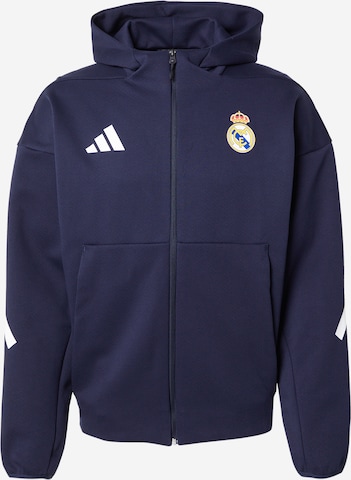 mėlyna ADIDAS PERFORMANCE Sportinė striukė 'Real Madrid Z.N.E. Anthem': priekis