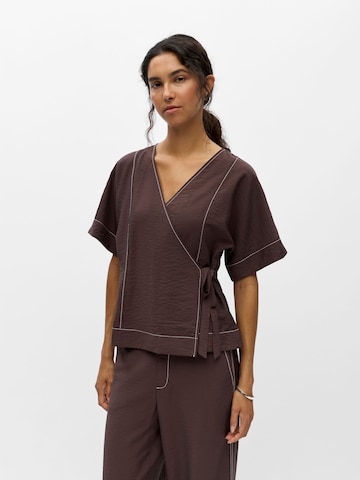 Camicia da donna 'OBJJacira' di OBJECT in marrone: frontale